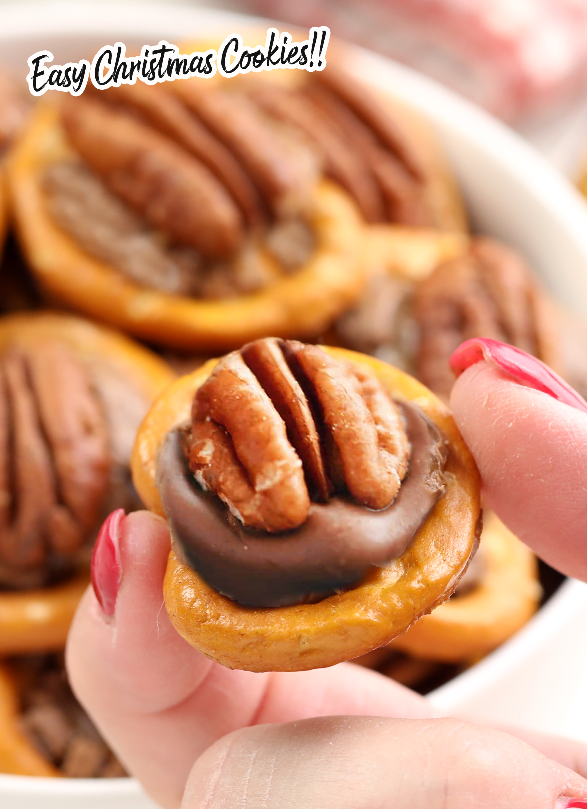 Rolo Pretzel Turtles - 3 ingredients are all you need…a pretzel, a Rolo, and a pecan to make this popular Christmas recipe! Trust me. A match made in Heaven.