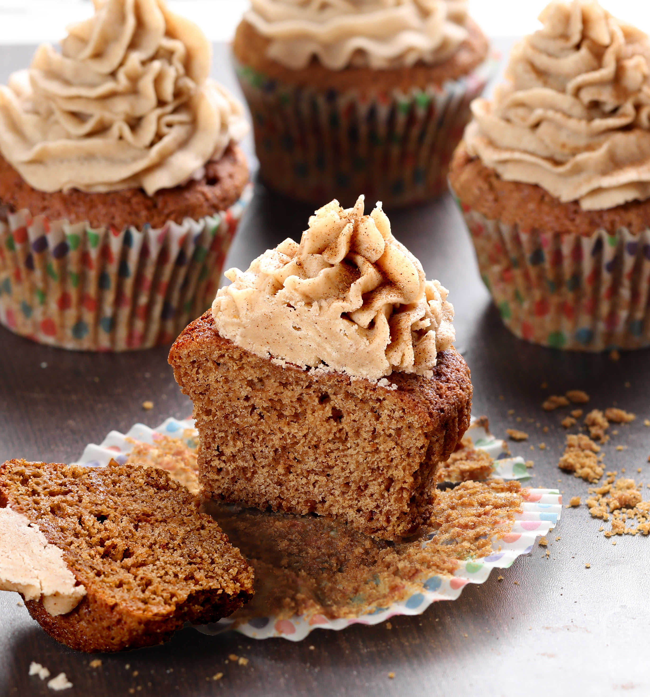 These Gingerbread Cupcakes with Cinnamon Brown Butter Frosting are the perfect sweet treat for the Christmas Holidays! Moist, so delicious, full of warming spices, and topped with cinnamon brown butter frosting simple enough to make any day of the week for a fun December treat.