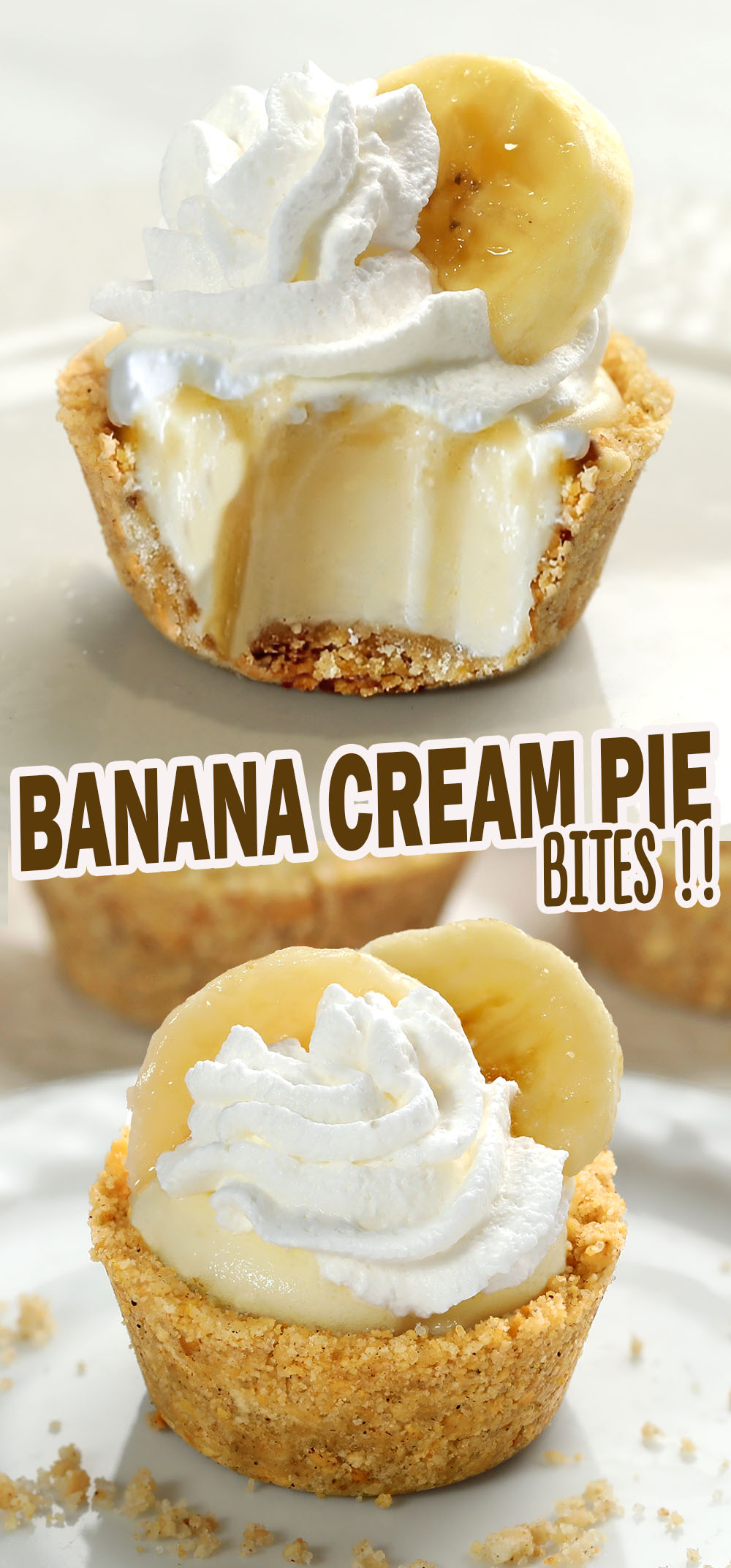 Love banana cream pie?These Banana Cream Pie Bites are the perfect mini version—with a baked vanilla wafer crust and creamy banana pudding filling!