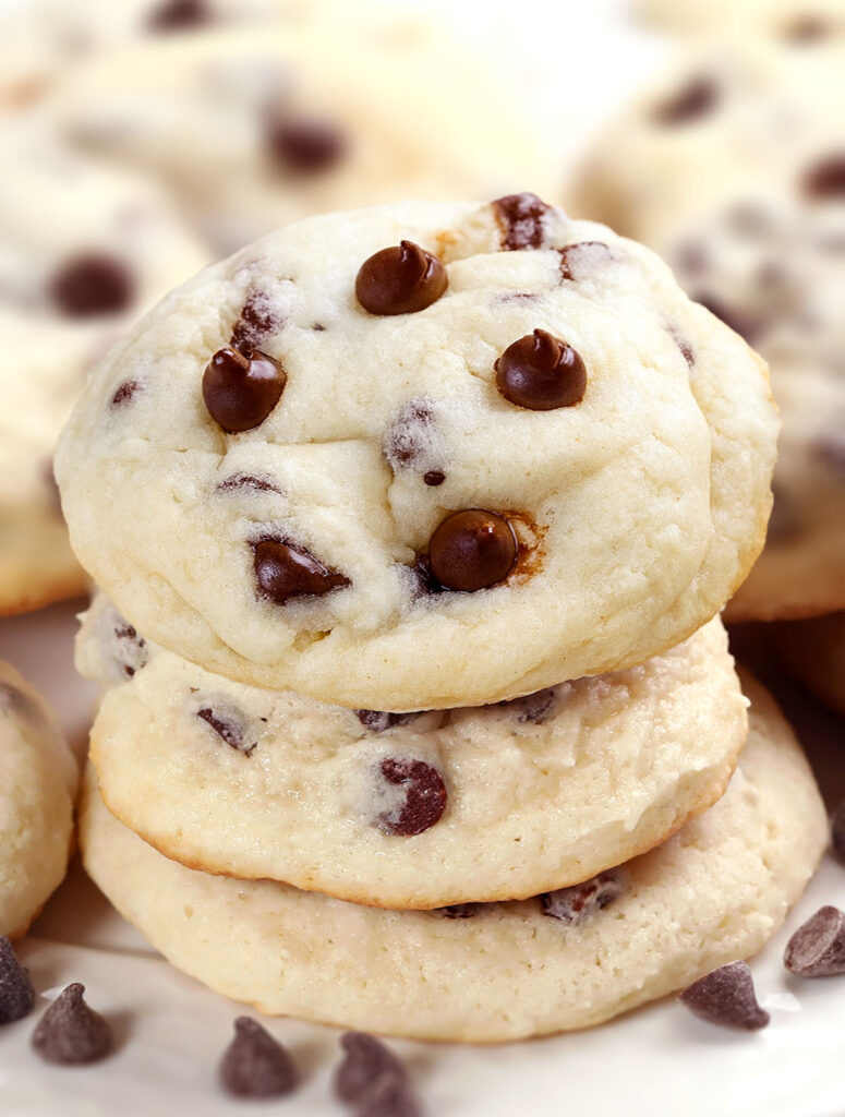 Soft, creamy and packed with mini chocolate chips, these Chocolate Chip Cheesecake Cookies taste like cheesecake in cookie form. An easy dessert recipe everyone will love!
