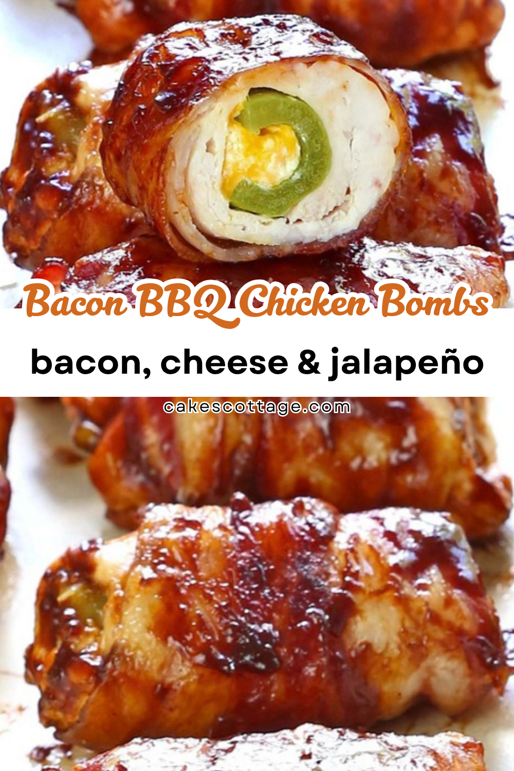 Bacon BBQ Chicken Bombs Pinterest pin