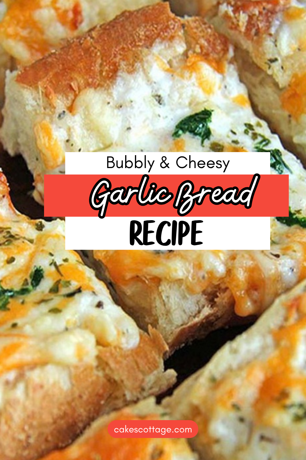 Bubbly cheese garlic bread Pinterest pin