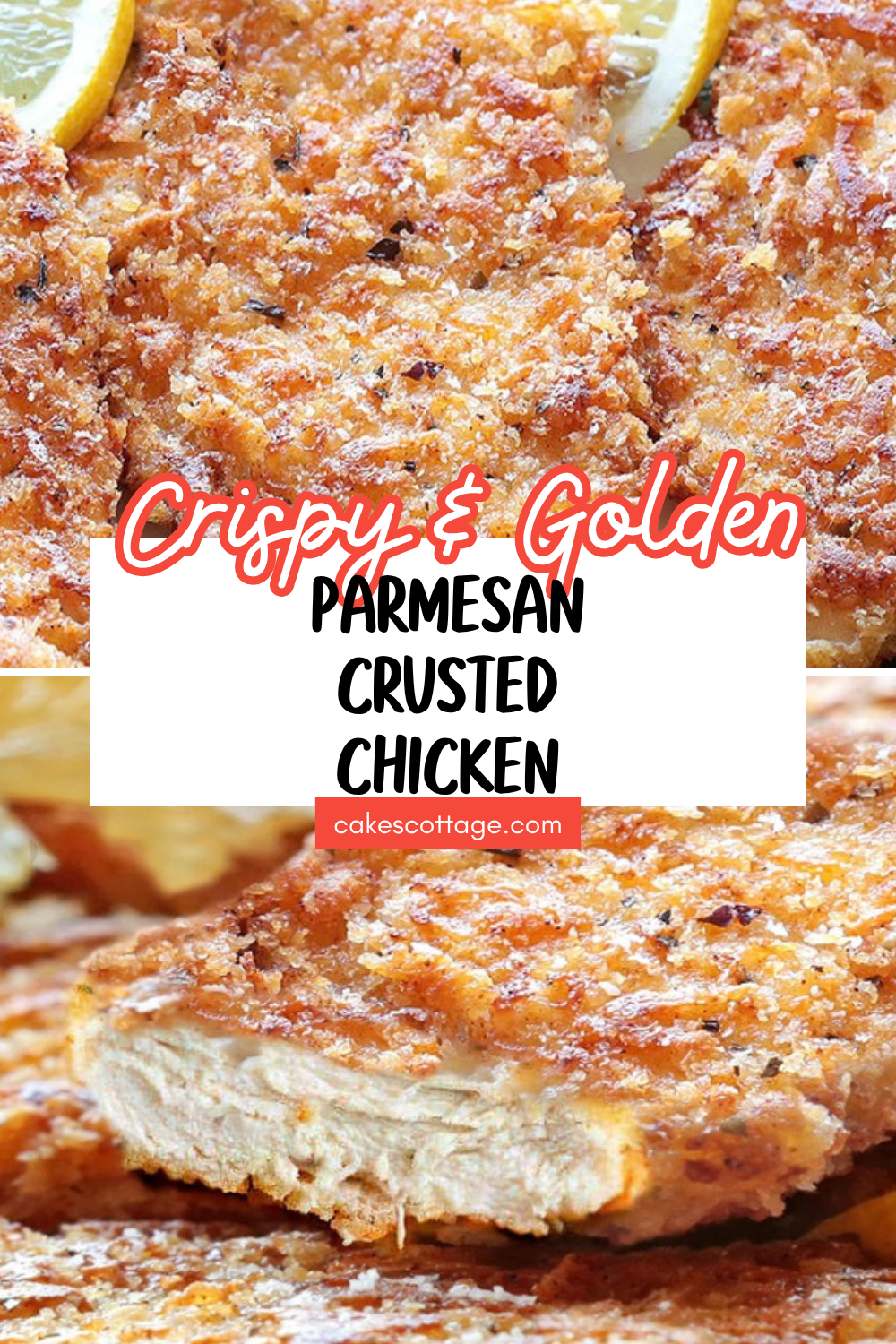 Easy Parmesan crusted chicken Pinterest pin