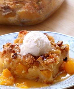 Easy Peach Bread Pudding